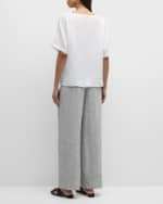 Image 4 of 6: Eileen Fisher Scoop-Neck Handkerchief Organic Linen Top