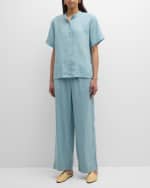 Image 5 of 6: Eileen Fisher Petite Straight-Leg Organic Linen Pants