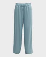Image 1 of 6: Eileen Fisher Petite Straight-Leg Organic Linen Pants