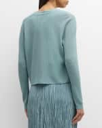 Image 4 of 6: Eileen Fisher Ribbed Open-Front Organic Linen-Cotton Cardigan