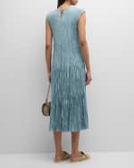 Image 4 of 6: Eileen Fisher Tiered A-Line Crinkled Silk Midi Dress