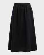 Image 1 of 6: Eileen Fisher A-Line Organic Linen Midi Skirt