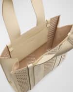 Image 5 of 6: Chloe Woody Medium Tote Bag in Perforated Leather