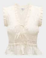 Image 1 of 6: Rails Martine Seersucker Peplum Blouse