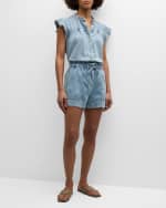 Image 5 of 6: Rails Ruthie Flutter-Sleeve Denim Blouse