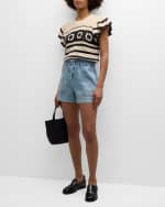 Image 2 of 6: Rails Penelope Flutter-Sleeve Crochet Blouse