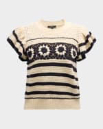 Image 1 of 6: Rails Penelope Flutter-Sleeve Crochet Blouse