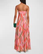 Image 2 of 3: Cult Gaia Misa Strapless Striped Chiffon Maxi Gown