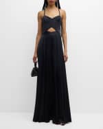 Image 2 of 6: Ramy Brook Malissa Pleated Cutout Wide-Leg Jumpsuit