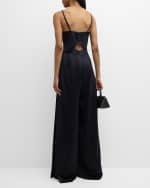 Image 3 of 6: Ramy Brook Malissa Pleated Cutout Wide-Leg Jumpsuit