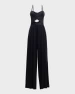 Image 1 of 6: Ramy Brook Malissa Pleated Cutout Wide-Leg Jumpsuit