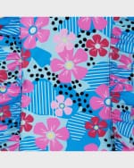 Image 3 of 3: Andy & Evan Girl's Floral-Print One-Piece Swimsuit, Size 2T-6X