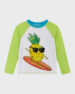 Image 4 of 5: Andy & Evan Boy's Graphic Dinosaur Rashguard & Shorts, Size 2T-8