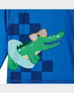Image 5 of 5: Andy & Evan Boy's Graphic Rashguard & Shorts Set, Size 2T-8