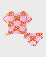 Image 2 of 5: Andy & Evan Girl's Two-Piece Rashguard Set, Size 2T-6X