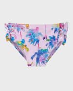 Image 3 of 6: Andy & Evan Girl's Graphic Palm Tree Printed Rashguard Set, Size Newborn-24M