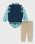 Image 2 of 6: Andy & Evan Boy's Four-Piece Sweater Vest Set, Size Newborn-24M