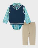 Image 1 of 6: Andy & Evan Boy's Four-Piece Sweater Vest Set, Size Newborn-24M