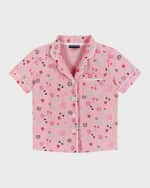 Image 4 of 5: Andy & Evan Girl's Floral-Print Shorts Pajama Set, Size 2T-6X