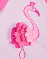 Image 4 of 4: Andy & Evan Girl's Flamingo Rashguard Set, Size 2T-8