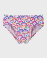 Image 3 of 5: Andy & Evan Girl's Rainbow-Print Two-Piece Rashguard Set, Size 2T-6X