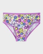 Image 3 of 5: Andy & Evan Girl's Happy Face-Print Two-Piece Rashguard Set, Size 2T-6X