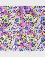 Image 5 of 5: Andy & Evan Girl's Happy Face-Print Two-Piece Rashguard Set, Size 2T-6X