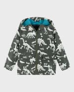 Image 1 of 2: Andy & Evan Boy's Dinosaur-Print Raincoat, Size 2T-8