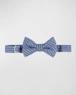 Image 5 of 5: Andy & Evan Boy's Plaid Button Down Shirt W/ Bow Tie & Pants Set, Size 2T-8