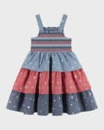 Image 2 of 2: Andy & Evan Girl's Tiered Star-Print Dress, Size 2T-6X