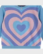 Image 5 of 5: Andy & Evan Girl's Heart-Print Crewneck & Dress Set, Size 2T-6
