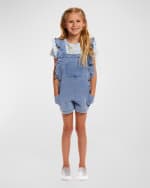 Image 1 of 5: Andy & Evan Girls Daisy-Print Top W/ Denim Overalls Set, Size 2T-6X