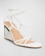 Image 5 of 6: Chloe Rebecca Leather Strappy Wedge Sandals