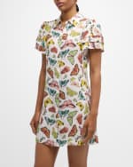 Image 5 of 6: Alice + Olivia Boundless Butterfly Jem Short-Sleeve Shirtdress