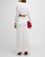 Image 3 of 6: Alice + Olivia Rye High-Rise Denim Maxi Skirt
