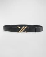Image 1 of 2: Proenza Schouler Monogram Leather Belt