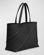 Image 4 of 6: Valentino Garavani Wispy Large Rockstud Leather Tote Bag