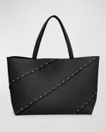 Image 1 of 6: Valentino Garavani Wispy Large Rockstud Leather Tote Bag