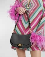 Image 3 of 6: Valentino Garavani VLOGO Large Flap Leather Shoulder Bag