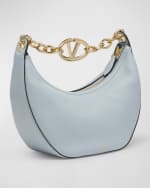 Image 4 of 6: Valentino Garavani VLOGO Small Calfskin Moon Hobo Bag