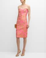 Image 2 of 6: Liv Foster Strapless Bodycon Metallic Jacquard Midi Dress