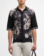 Image 3 of 6: Dolce&Gabbana Men's Floral Button-Down Shirt