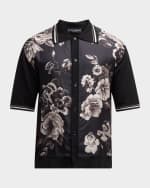 Image 1 of 6: Dolce&Gabbana Men's Floral Button-Down Shirt