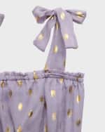 Image 3 of 8: Flowers by Zoe Girl's Metallic Dot Tiered Dress, Size 4-6