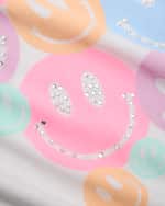 Image 3 of 6: Flowers by Zoe Girl's Multicolor Happy Face T-Shirt, Size 4-6