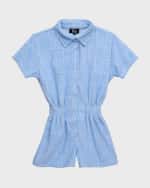 Image 1 of 3: Flowers by Zoe Girl's French Terry Romper, Size S-XL