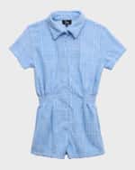 Image 1 of 6: Flowers by Zoe Girl's Terrycloth Romper, Size 4-6