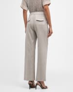 Image 4 of 6: Peserico Straight-Leg Striped Pants