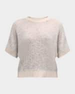Image 1 of 6: Peserico Crewneck Open-Stitch Tricot Sweater