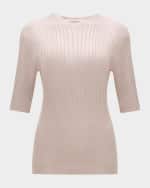 Image 1 of 6: Peserico Ribbed Crewneck Tricot Sweater